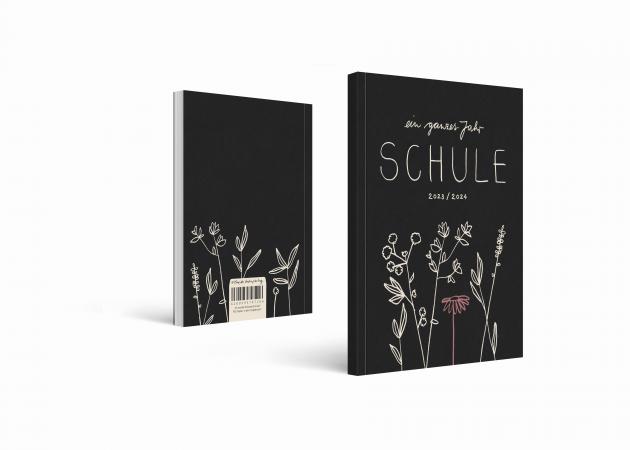 Lehrerkalender für Schuljahr 2023 2024, schwarz rosa, mit Stundenplan, Klassenlisten, Kontaktlisten, Klassenarbeiten Planung, Vertretungsstunden, u.v.m.
